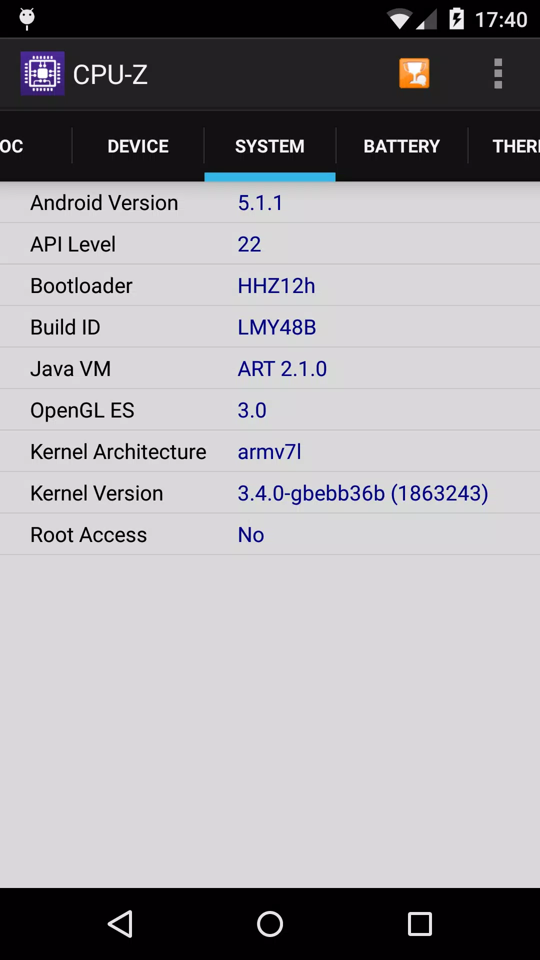 Schermata CPU-Z 2