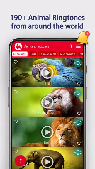 Animals Ringtones Zrzut ekranu 0