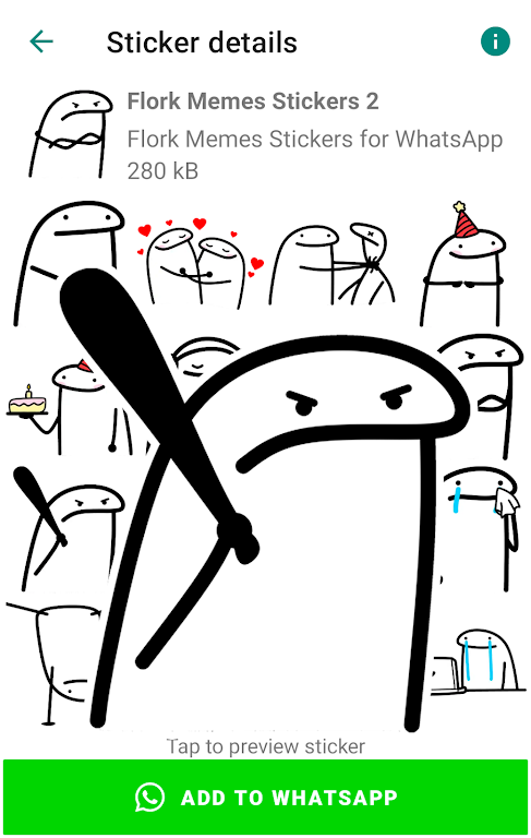 Flork memes stickers WASticker Zrzut ekranu 3