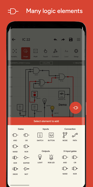 Logic Circuit Simulator Pro Mod स्क्रीनशॉट 2