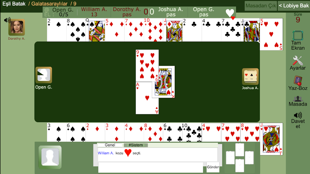 Schermata Eşli Batak Online 1