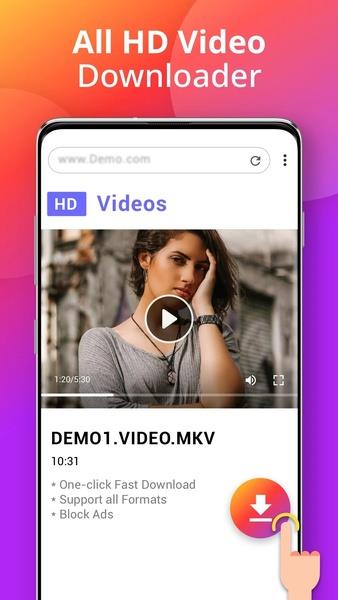 Downloader - Video Downloader ဖန်သားပြင်ဓာတ်ပုံ 1