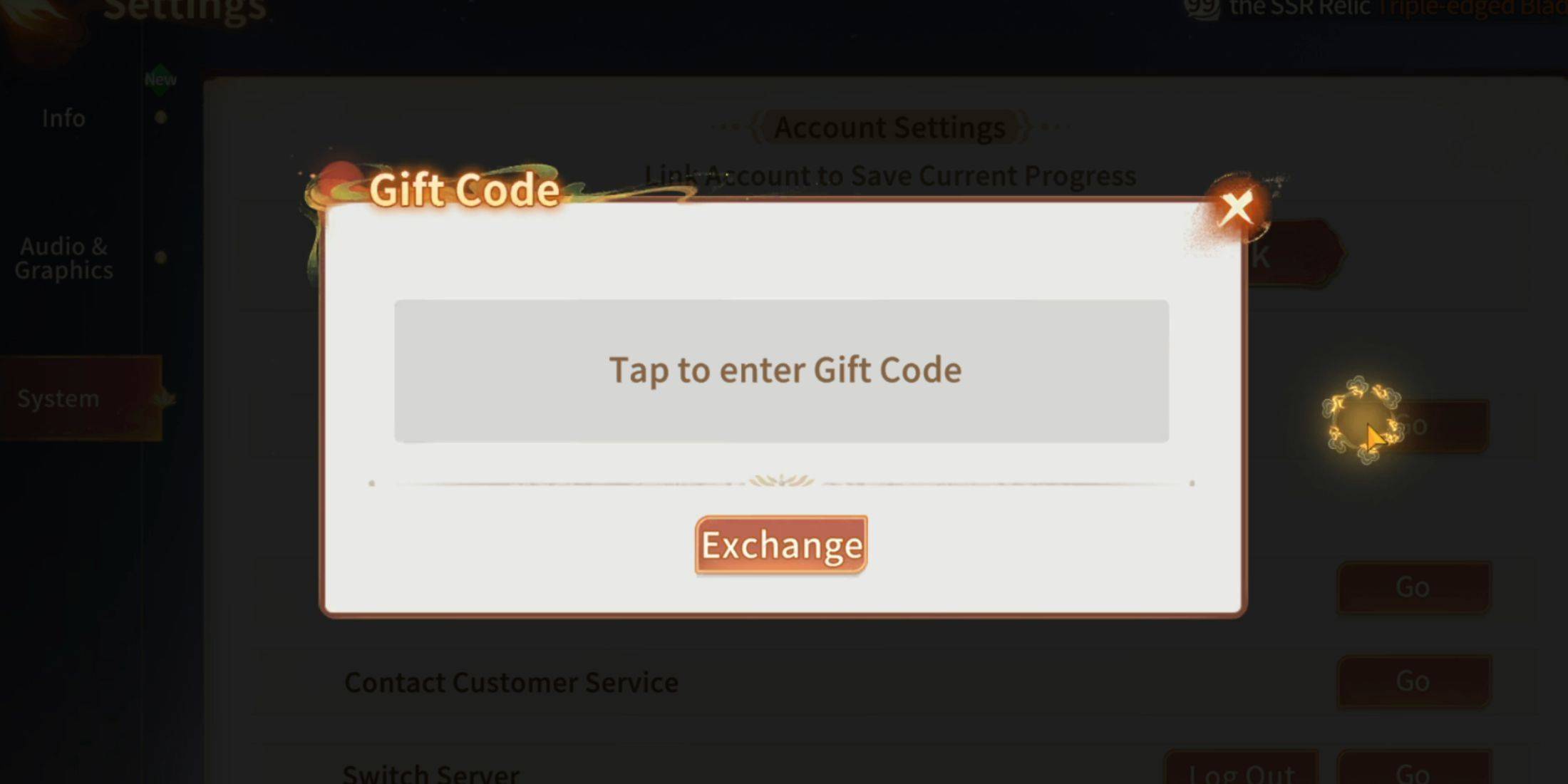 Redeeming Codes Image