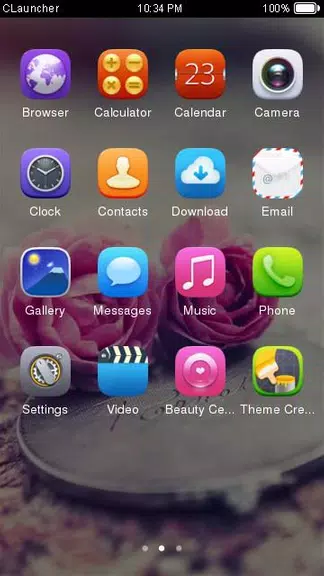 Pink Roses Theme C Launcher 스크린샷 1