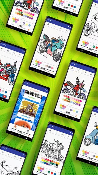 MotorBike Coloring Page Скриншот 0