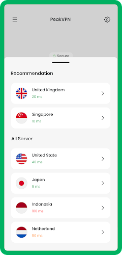 PeakVPN - Fast And Secure Ảnh chụp màn hình 1