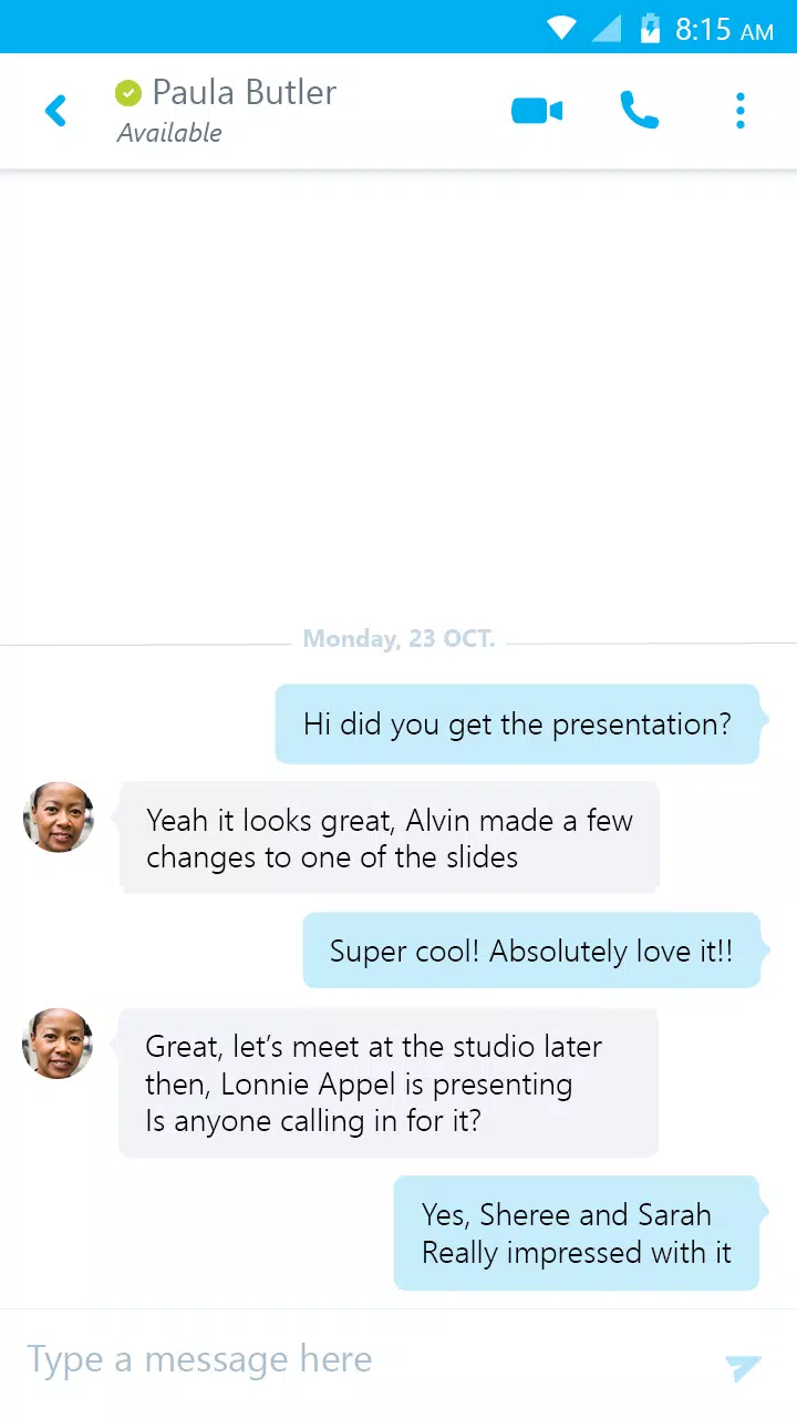 Skype for Business for Android Captura de pantalla 1