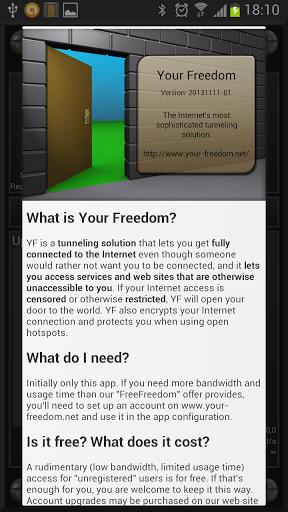 Your Freedom VPN Client Ekran Görüntüsü 1