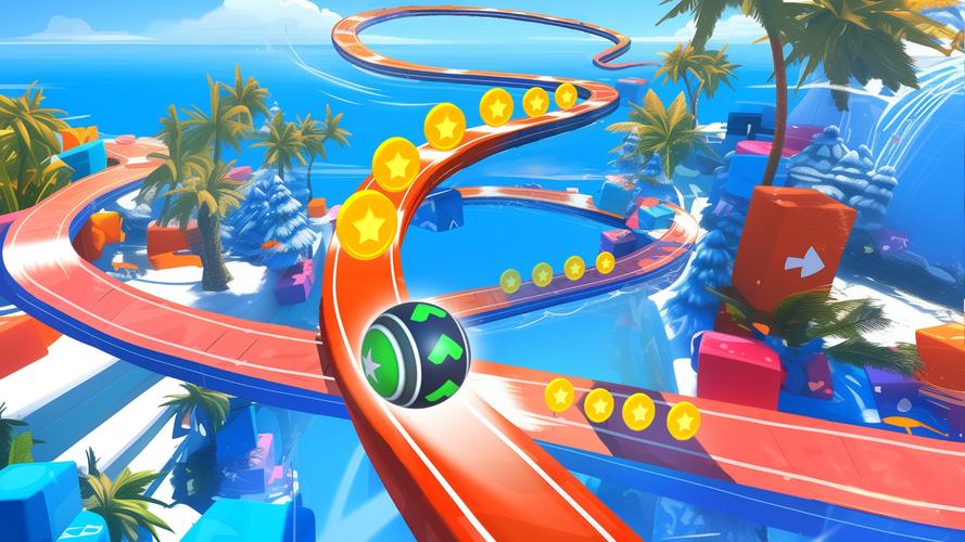 3D Super Rolling Ball Race Screenshot 0