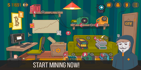 Bitcoin miner: Idle Simulator Ekran Görüntüsü 0
