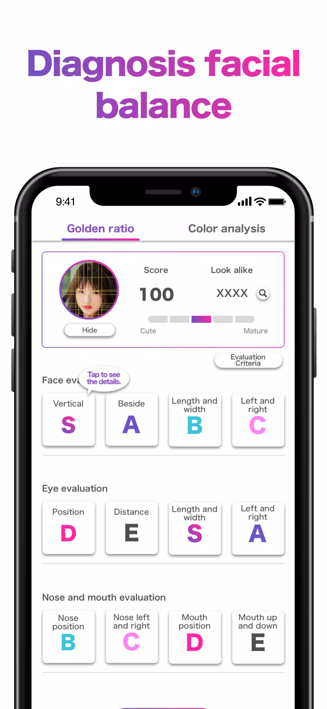 Face Shape & Color Analysis ဖန်သားပြင်ဓာတ်ပုံ 0