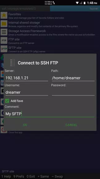 SFTP plugin to Ghost Commander ภาพหน้าจอ 0