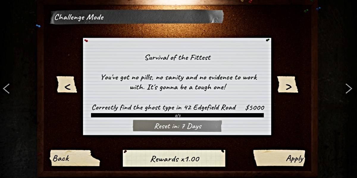 Survival of the Fittest Challenge Description in Phasmophobia
