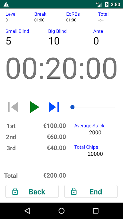 Easy Poker Tournament Timer Captura de tela 1