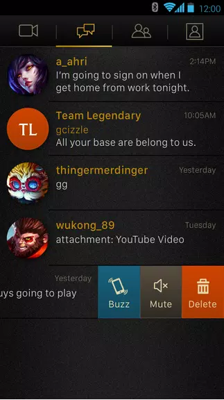 Schermata League Chat 2