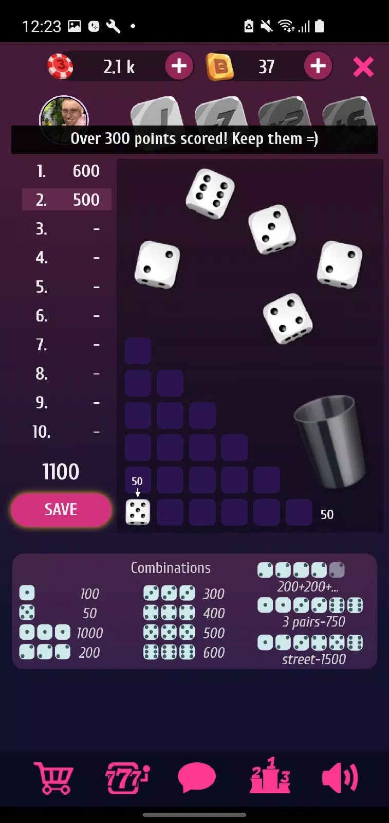 Farkle Pro - 10000 dice game स्क्रीनशॉट 1