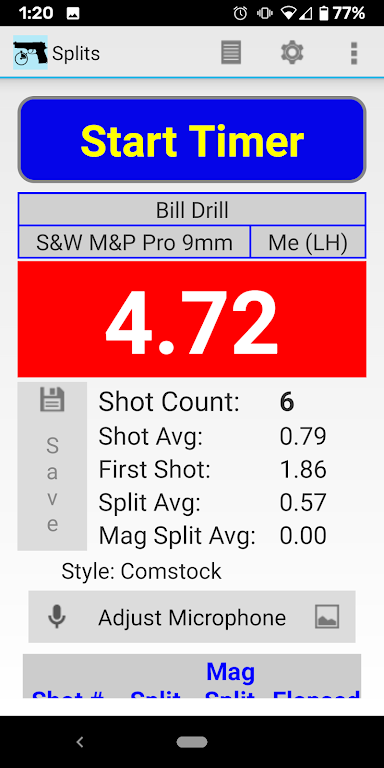 Splits - Shot Timer 스크린샷 0