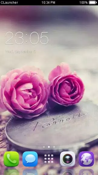 Pink Roses Theme C Launcher 스크린샷 0