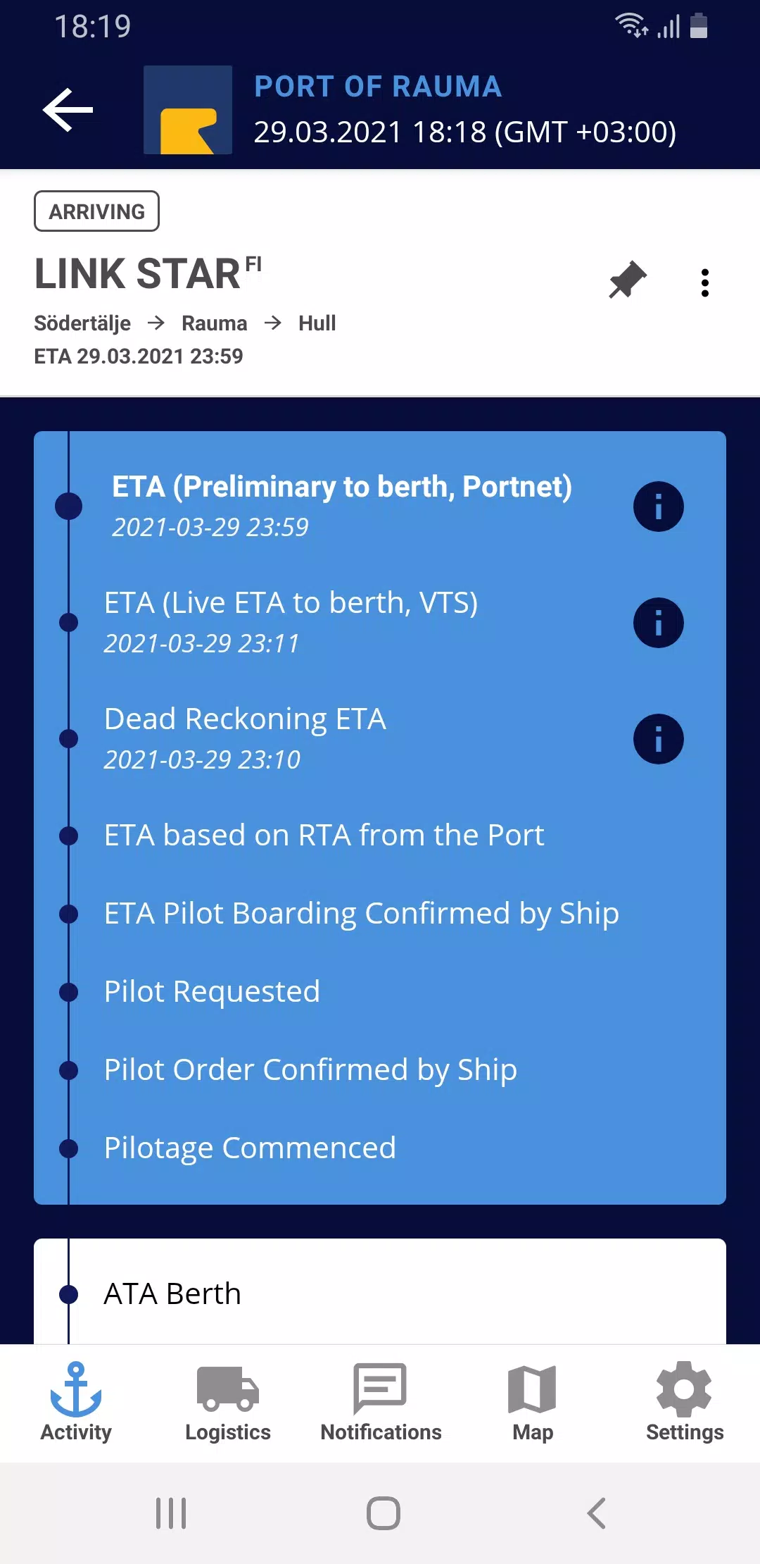 Port Activity ภาพหน้าจอ 2