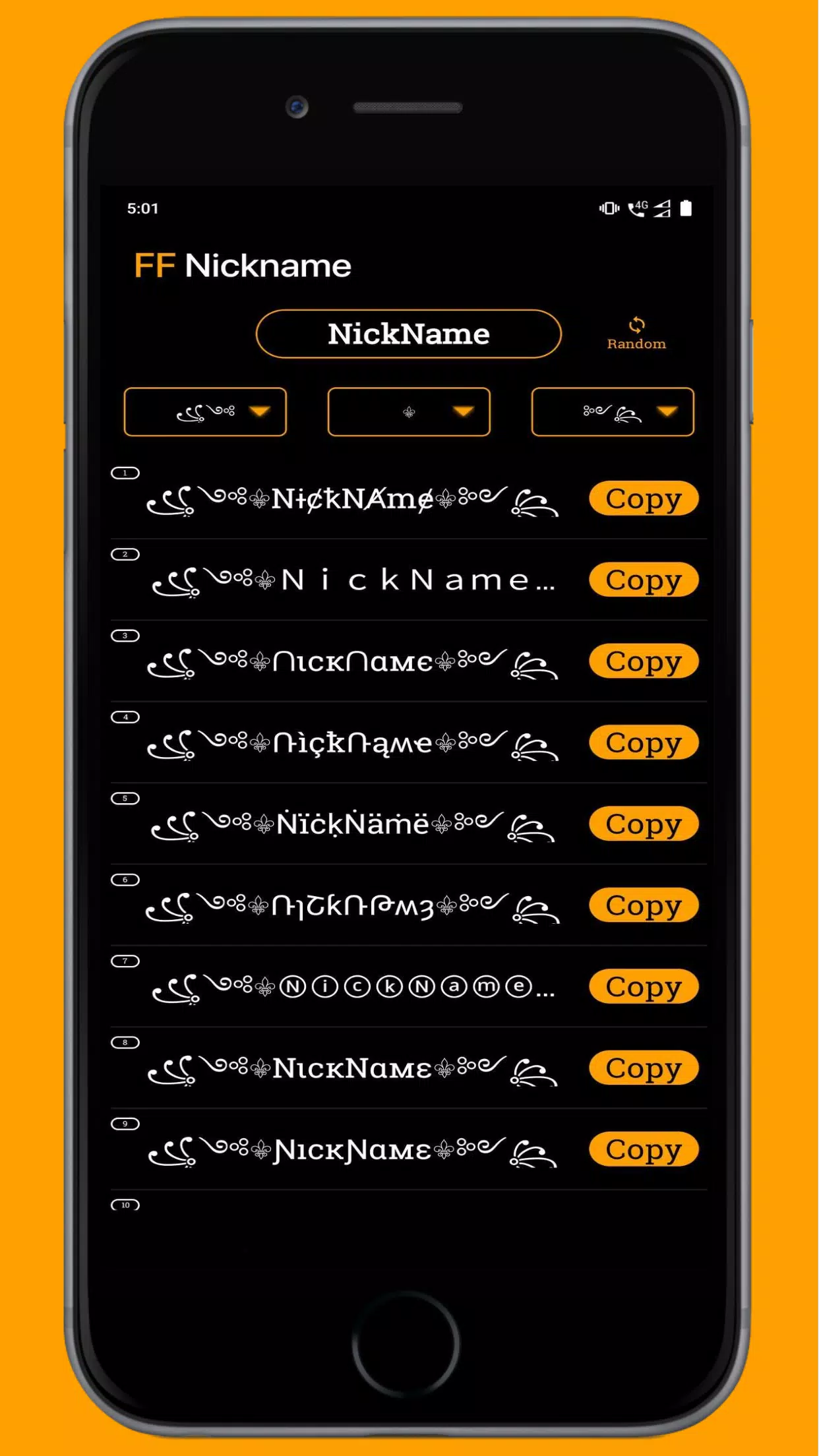 FF Name Creator - Nickname Generator For Games 스크린샷 1