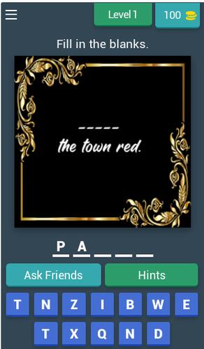 Fill in the Blank Word Quiz Captura de pantalla 0