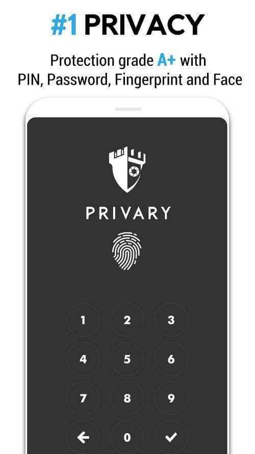 隐藏文件和照片 PRIVARY 数据保险库应用截图第1张