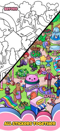 Sticker book & coloring puzzle Скриншот 3