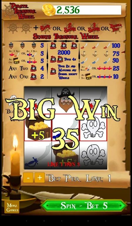 Pirate Treasure Wheel Ekran Görüntüsü 2