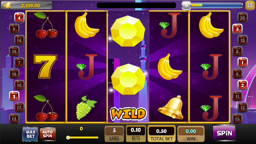 SlotMan - Free Classic Vegas Slot Machine 777 Ảnh chụp màn hình 1