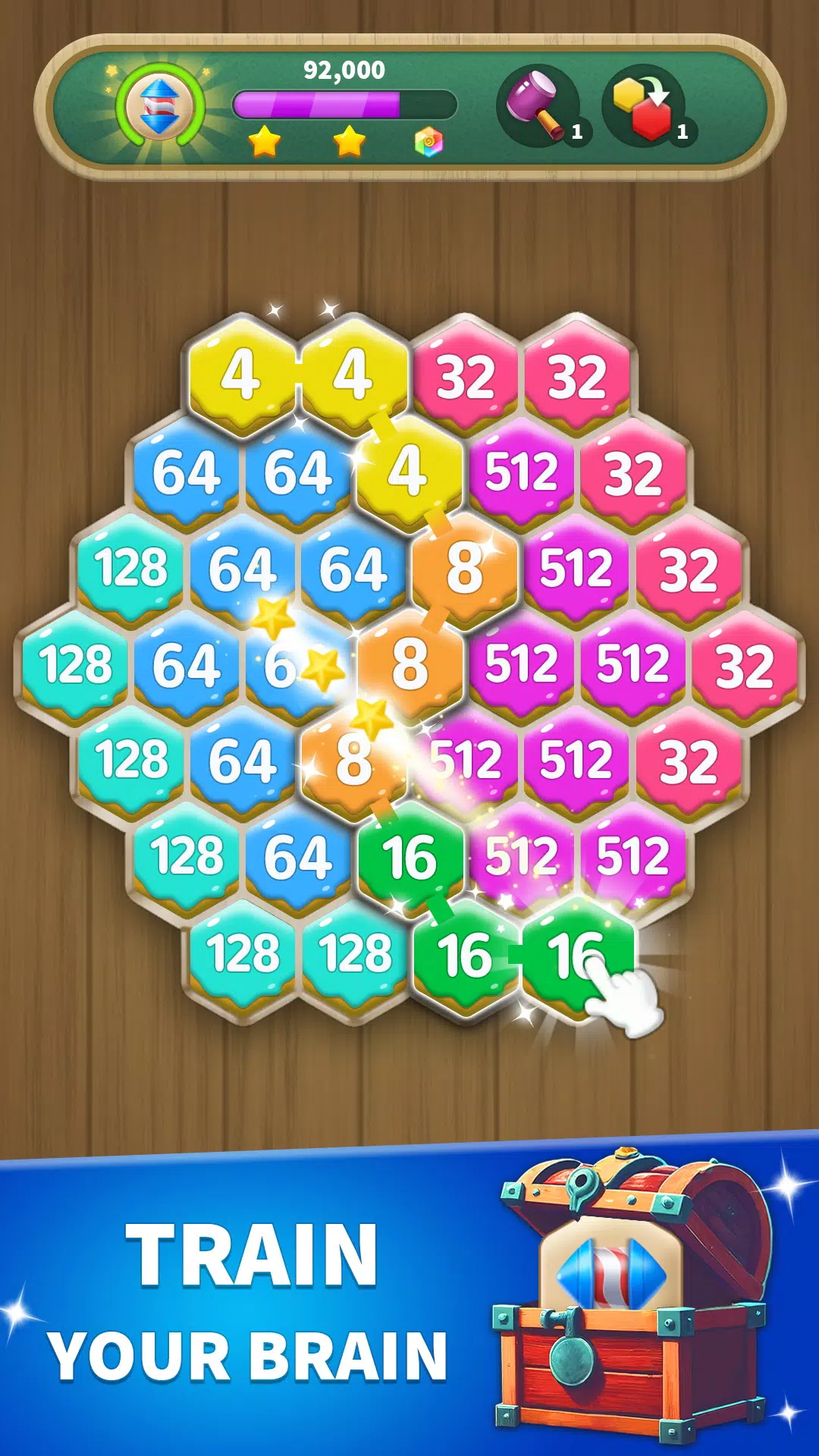 Hexa Connect: 2048 Puzzle स्क्रीनशॉट 1