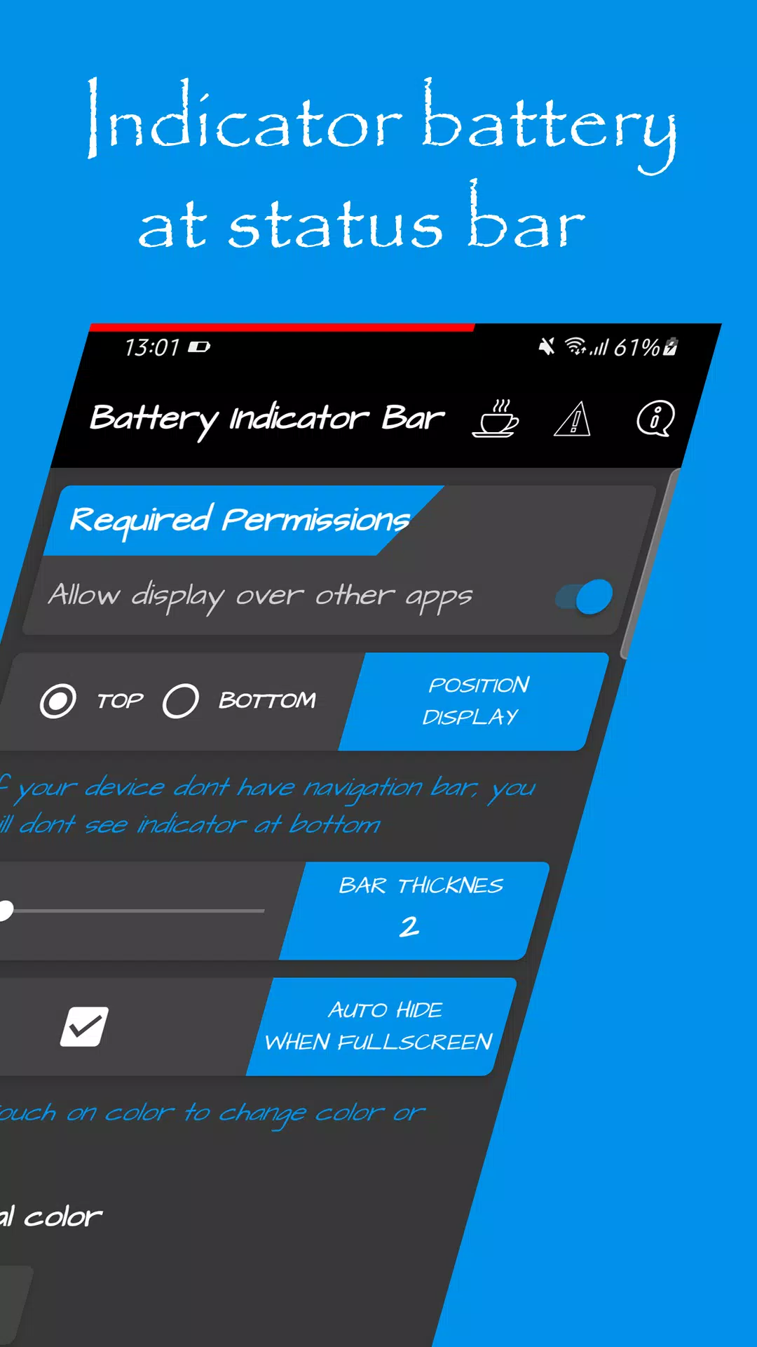 Battery Indicator Bar स्क्रीनशॉट 0