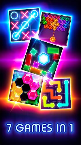 Tic Tac Toe Glow: 2 Players ဖန်သားပြင်ဓာတ်ပုံ 2