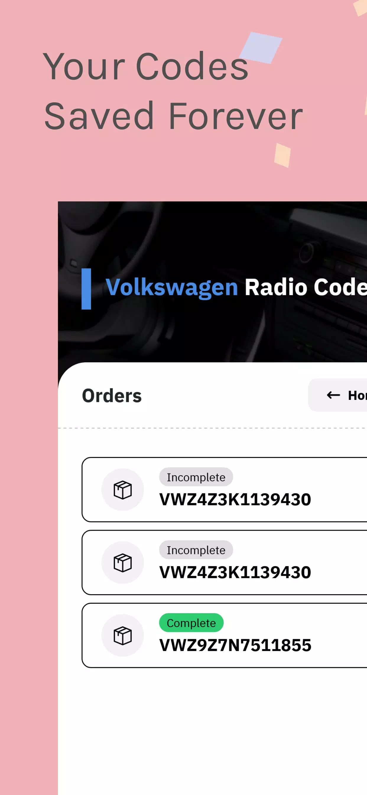 VW Radio Code Generator Zrzut ekranu 3