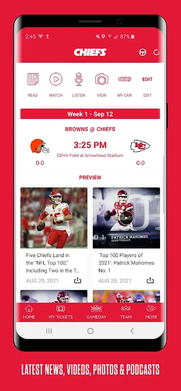 Chiefs Mobile Screenshot 1