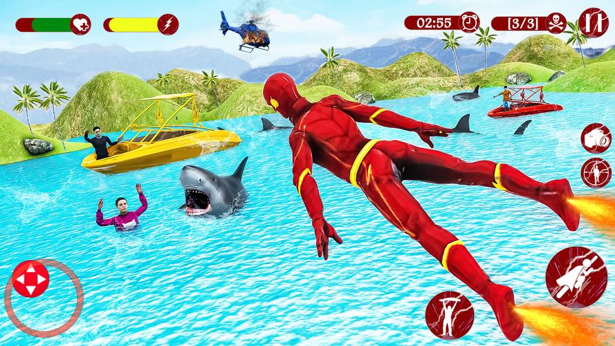 Super Speed: Flying Hero Games 스크린샷 1