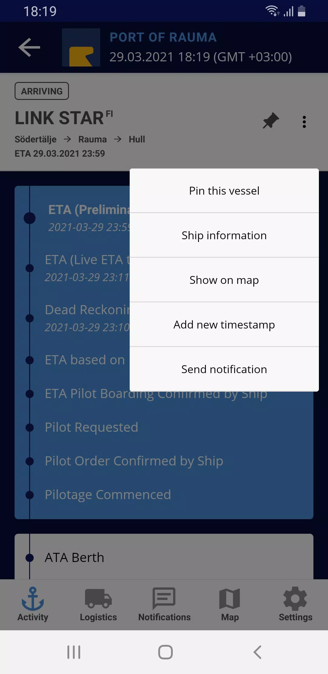 Port Activity ภาพหน้าจอ 3