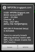 WPSPIN. WPS Wireless Scanner. Schermafbeelding 0