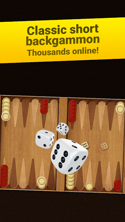 Backgammon Short Arena: Play online backgammon! Ảnh chụp màn hình 0