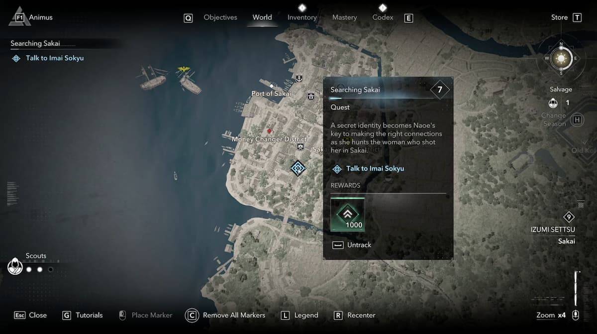 Imai Sokyu's location in Assassin's Creed Shadows