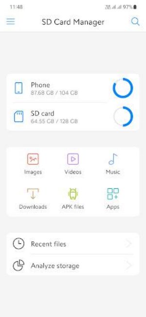 SD Card Manager For Android ภาพหน้าจอ 2