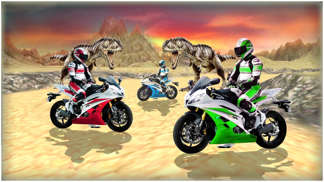 Dino World Bike Race Game - Jurassic Adventure Zrzut ekranu 1