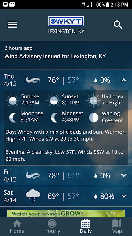 WKYT Weather ဖန်သားပြင်ဓာတ်ပုံ 3