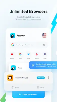 Pawxy - Fast VPN & Web Browser स्क्रीनशॉट 0