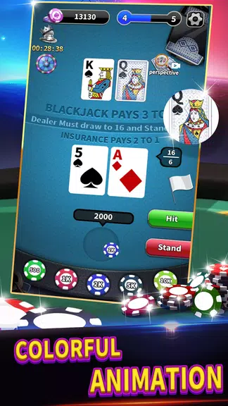 BlackJack 21 lite offline game 스크린샷 1