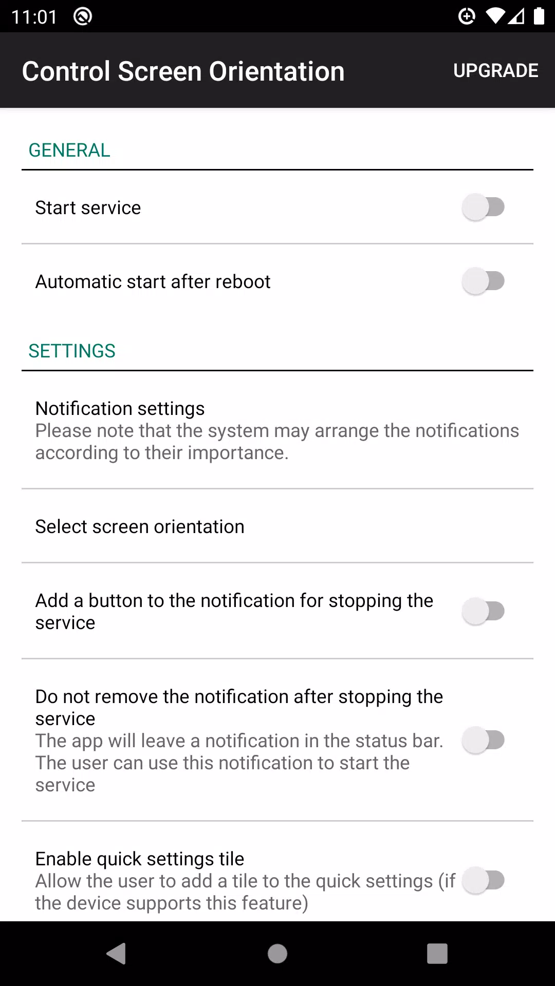 control screen rotation Tangkapan skrin 0