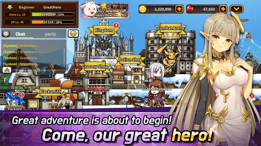 Hero Town Online: 2D MMORPG Ekran Görüntüsü 1