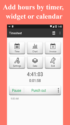 Timesheet – Work Hours Tracker Tangkapan skrin 0